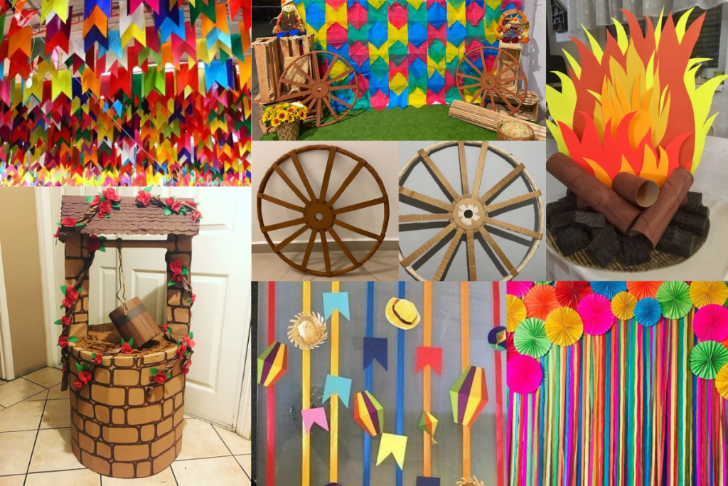 decoração vitrine arraiá
