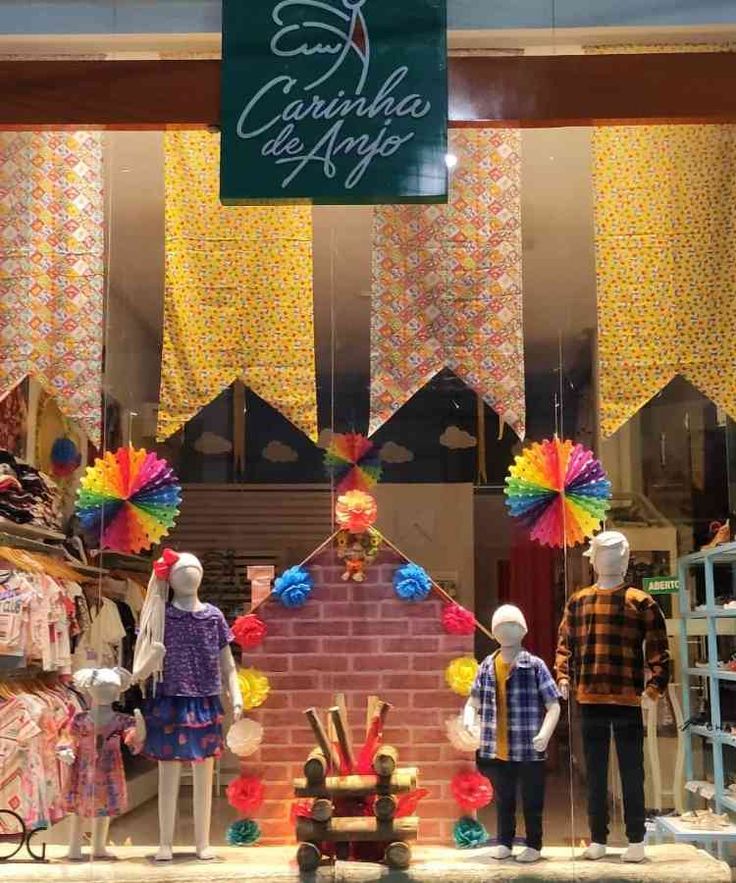 decoração vitrine arraiá
