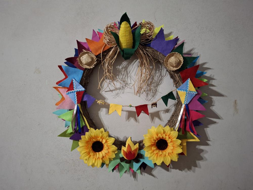 decoração vitrine arraiá