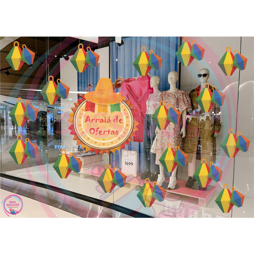 como decorar vitrine festa junina