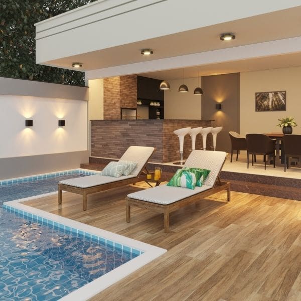 iluminação de piscina