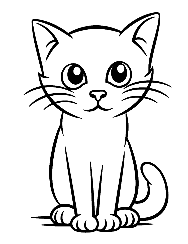 desenho de gato fofo para pintar