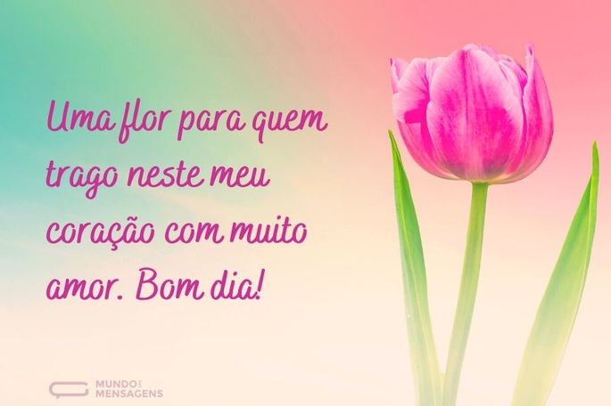 bom dia com flores e coração