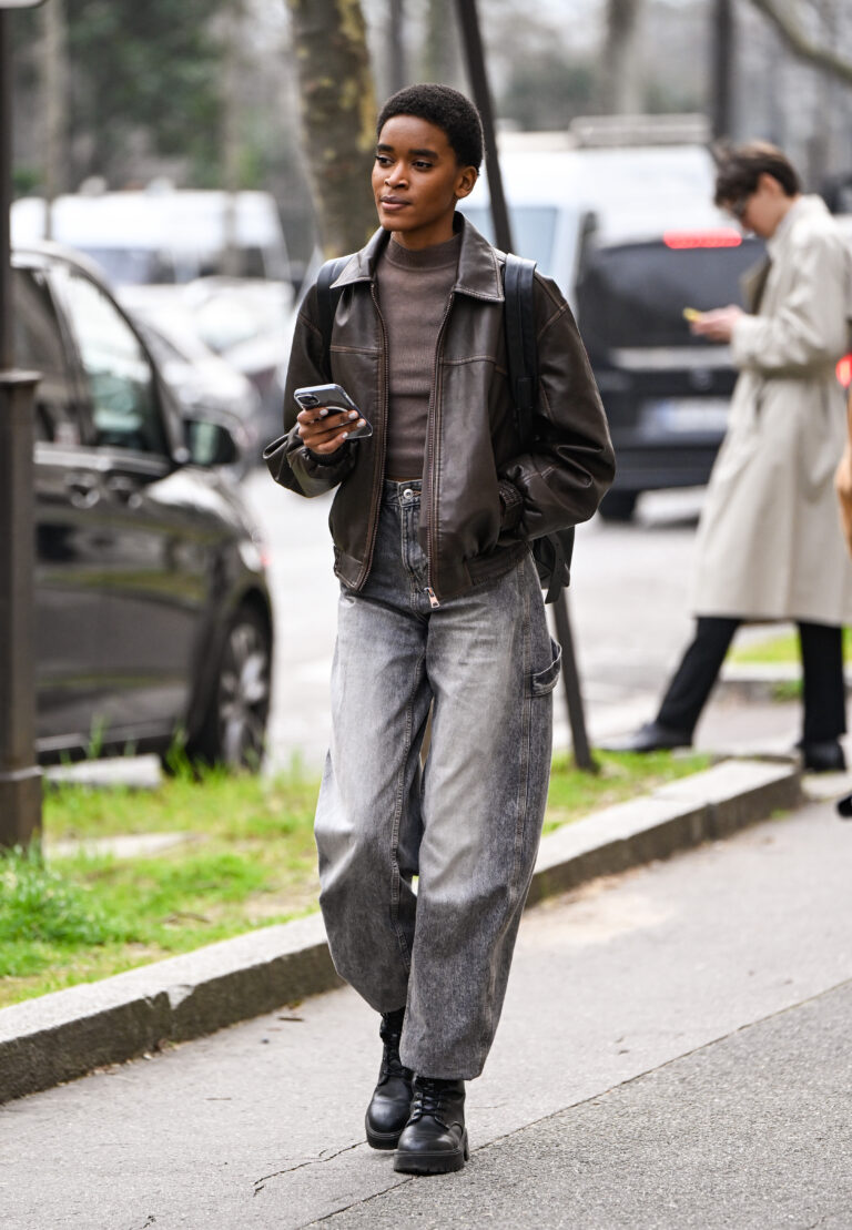 jaqueta bomber couro legítimo oversized