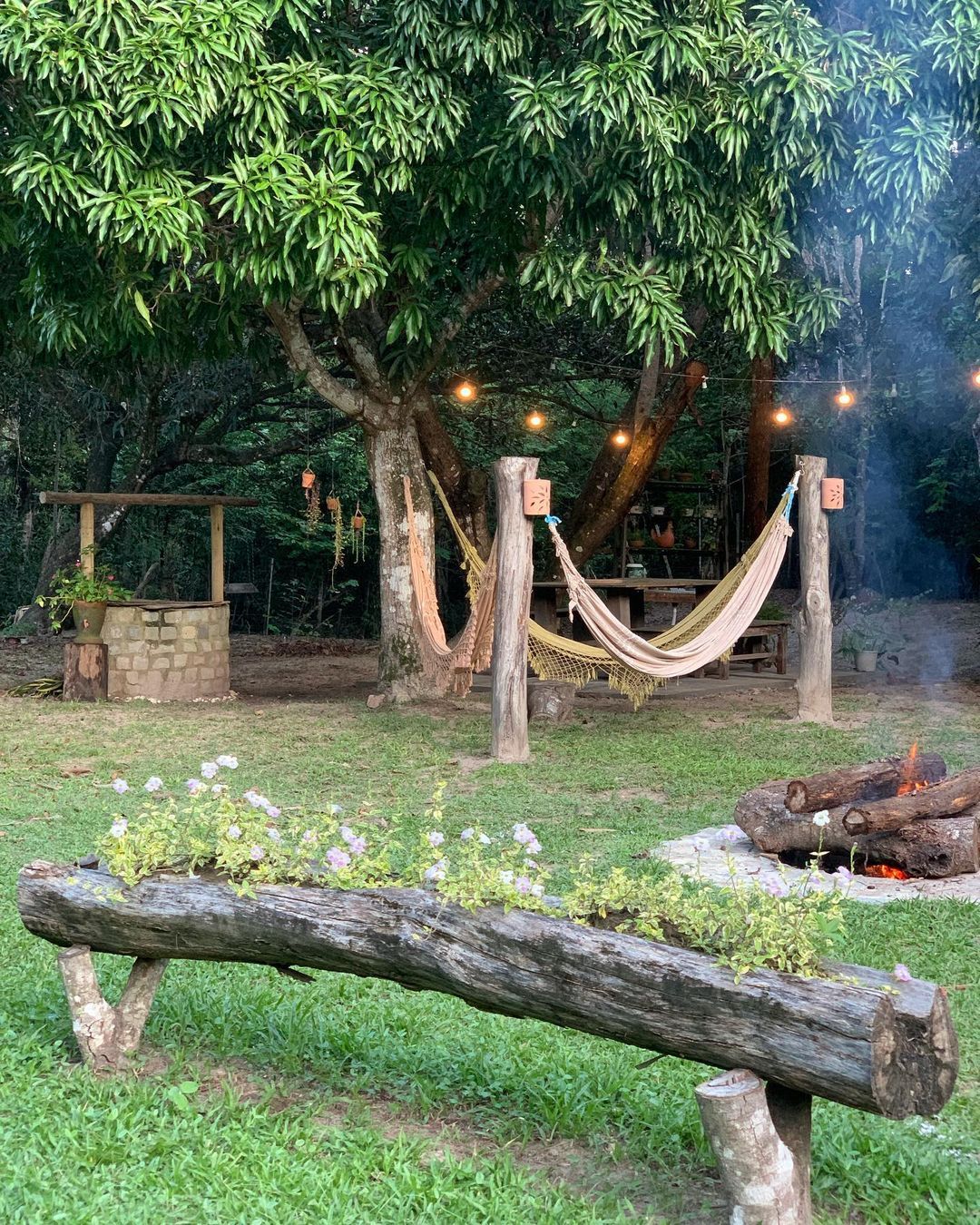 decoração rústica para área externa