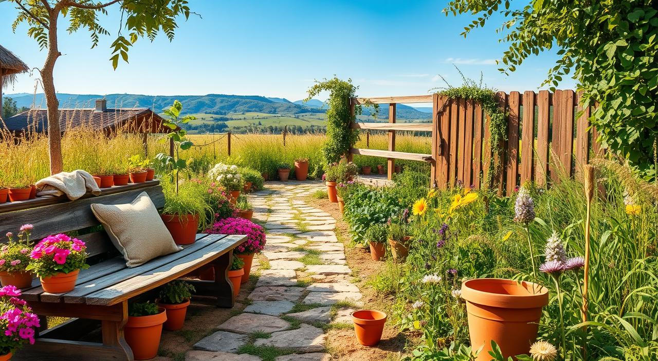 como fazer jardim rústico barato
