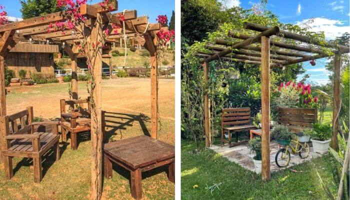 reaproveitamento de materiais em jardins