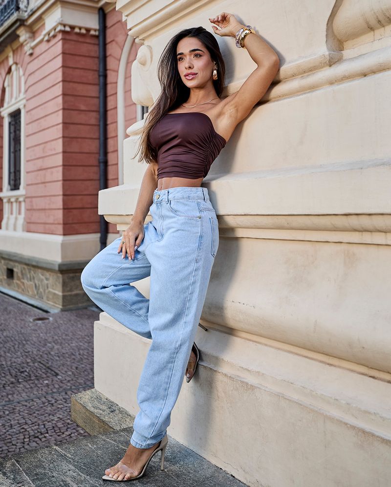 calça mom cintura alta