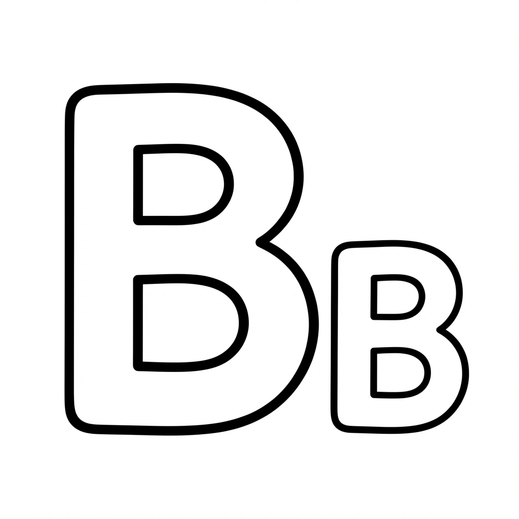 Duas letras impressas, uma grande e uma pequena, lado a lado sobre uma superfície branca.