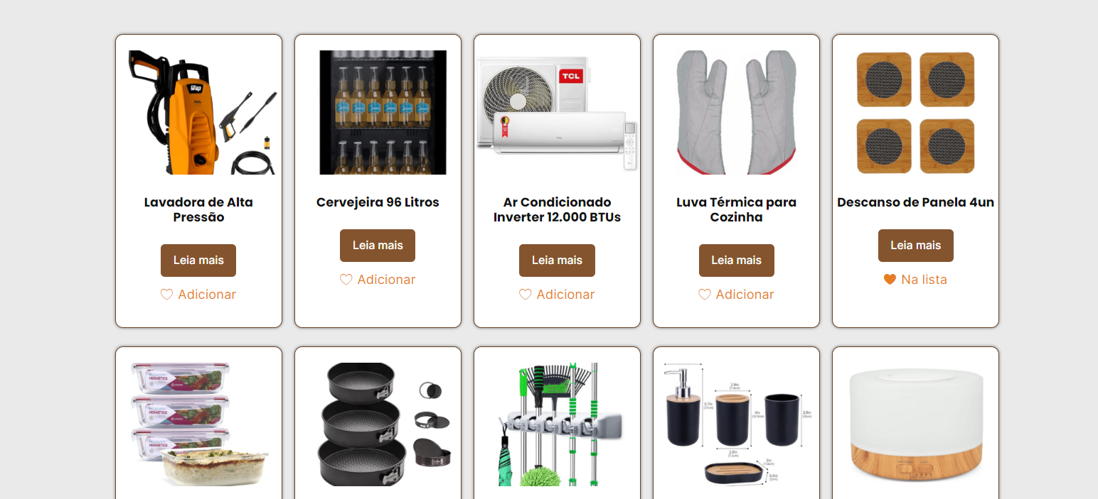 lista de presentes chá de cozinha econômico