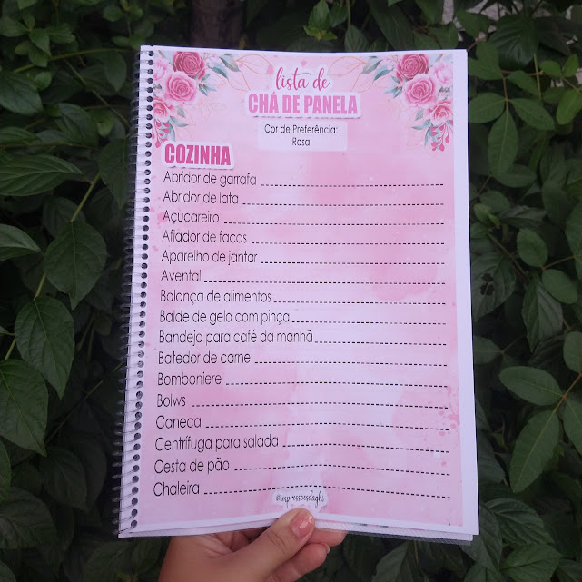 checklist chá de cozinha