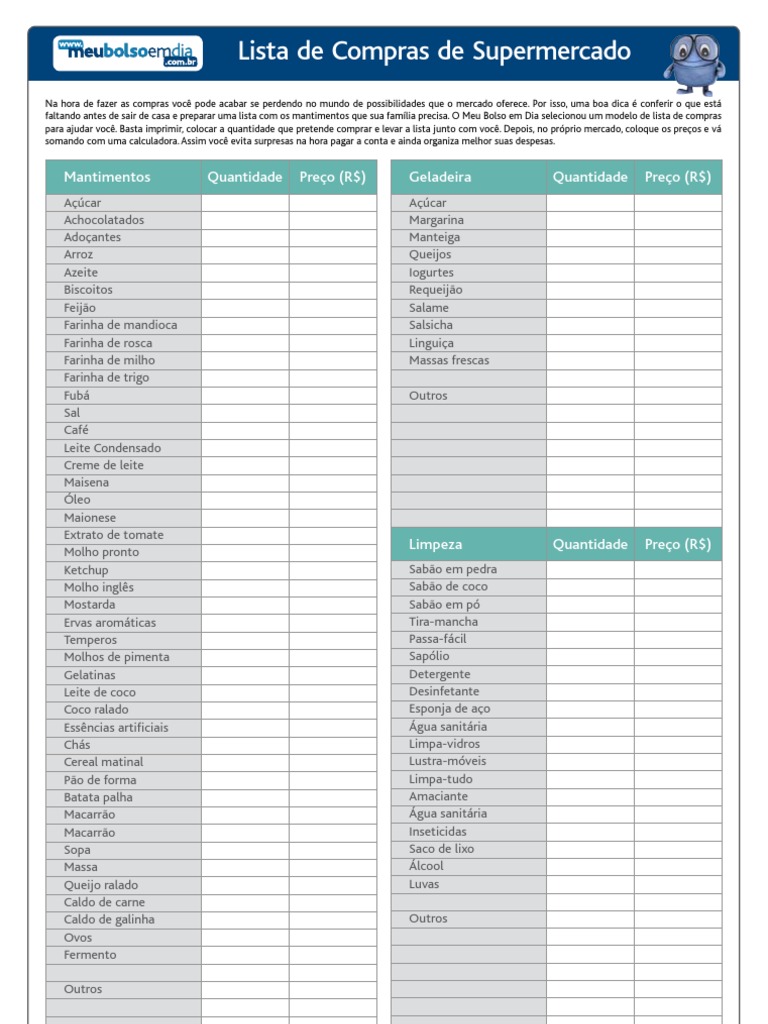 lista de compras semanal