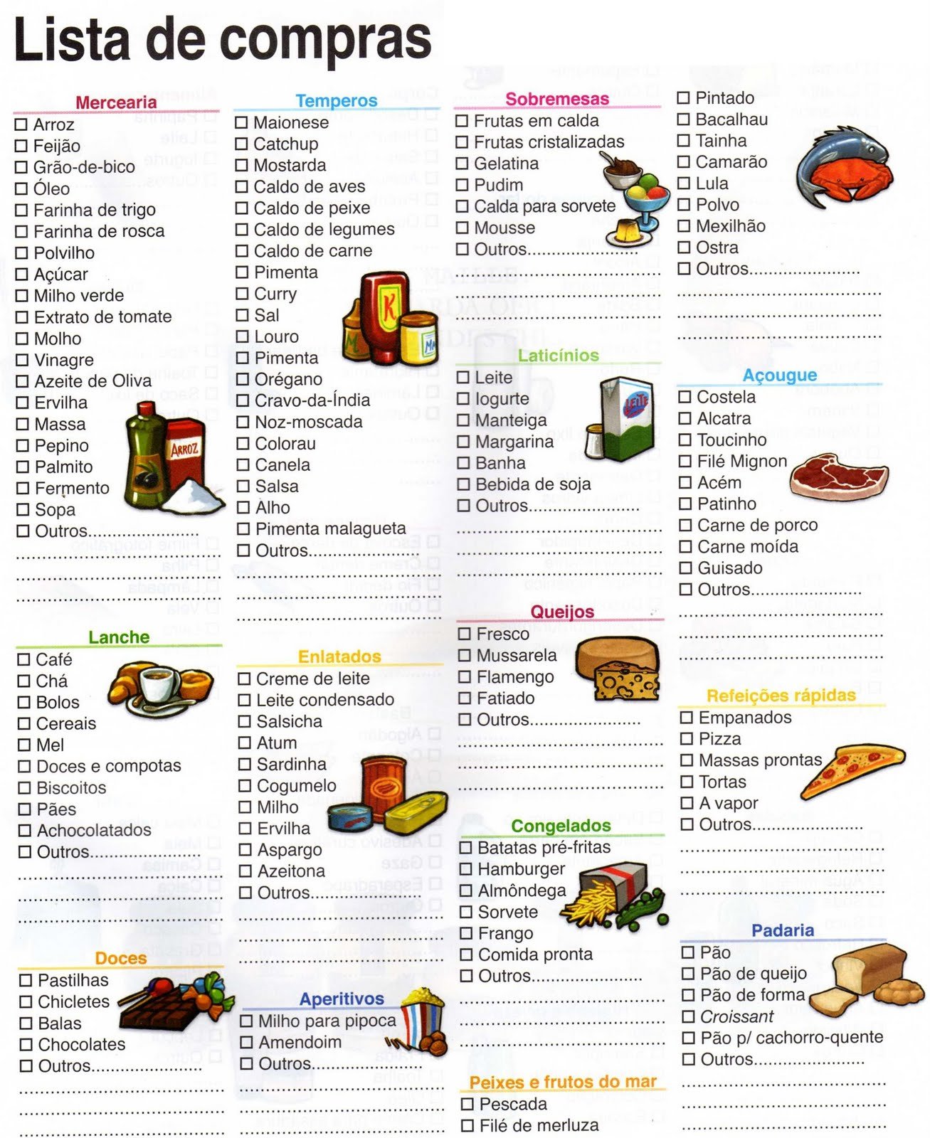 lista de compras vegetariana