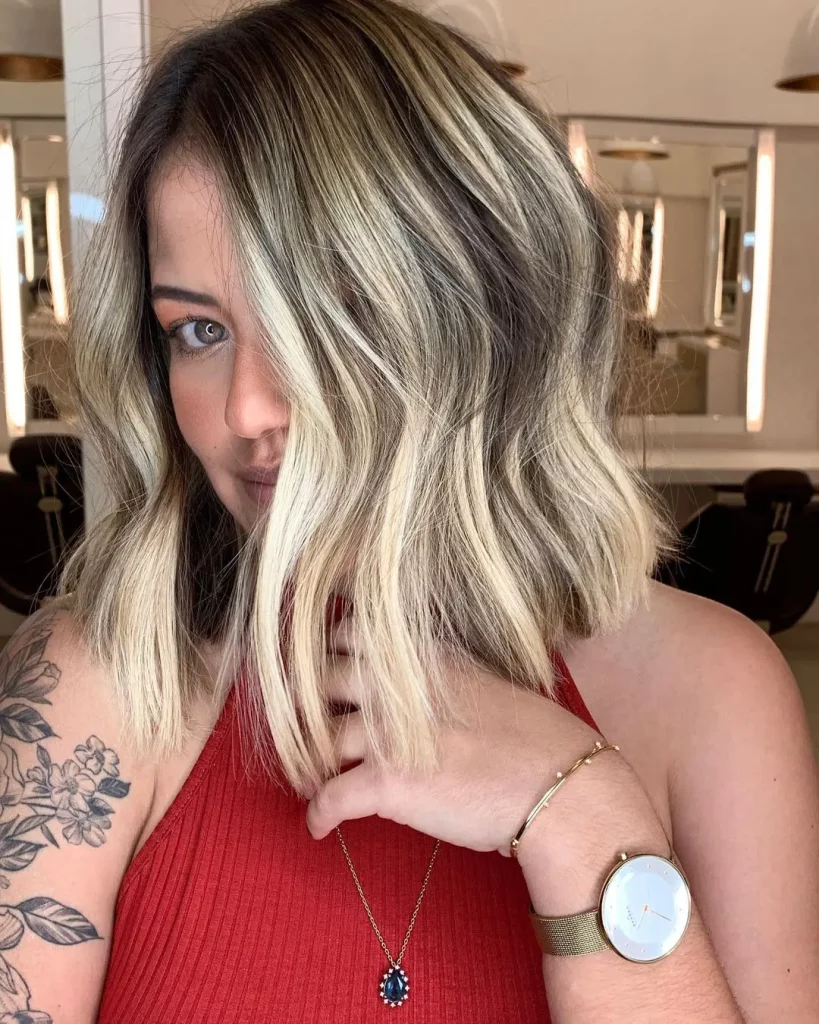 long bob com franja