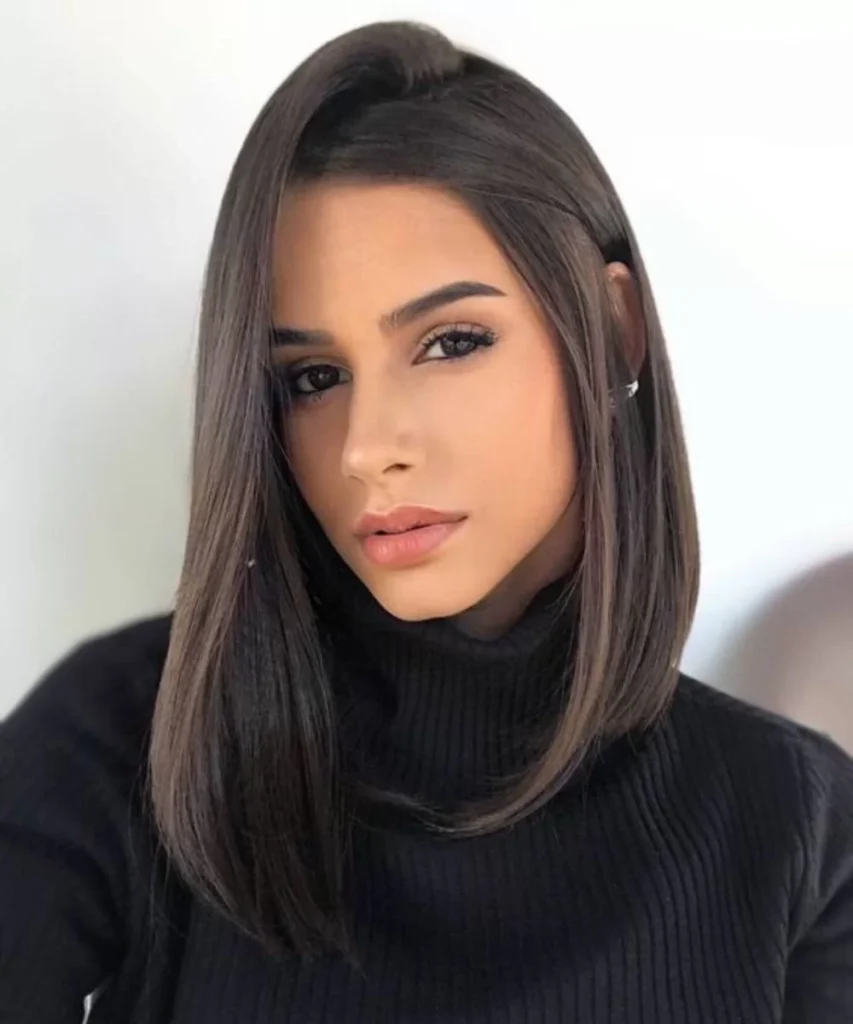 long bob com curtain bangs