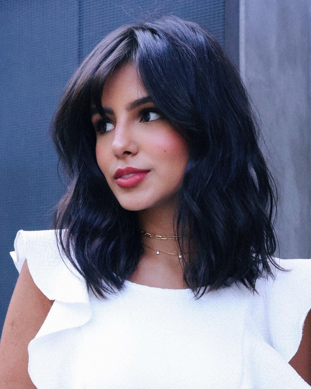 tendências de franja para long bob