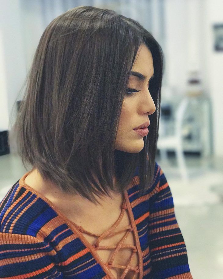corte long bob rosto redondo