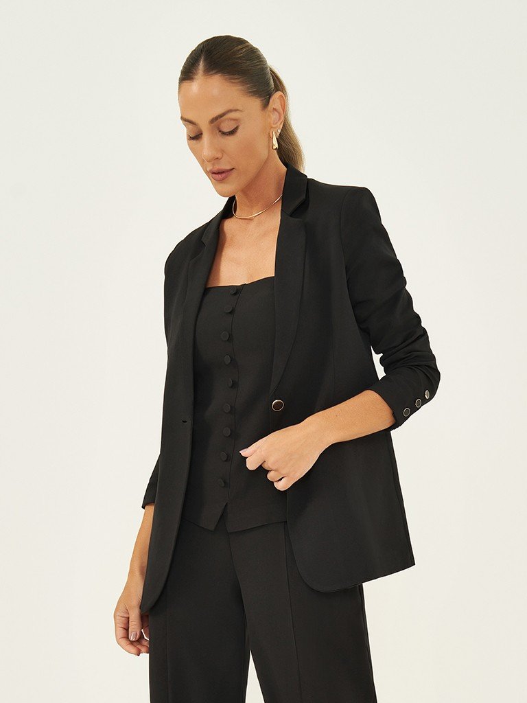 blazer preto para trabalho