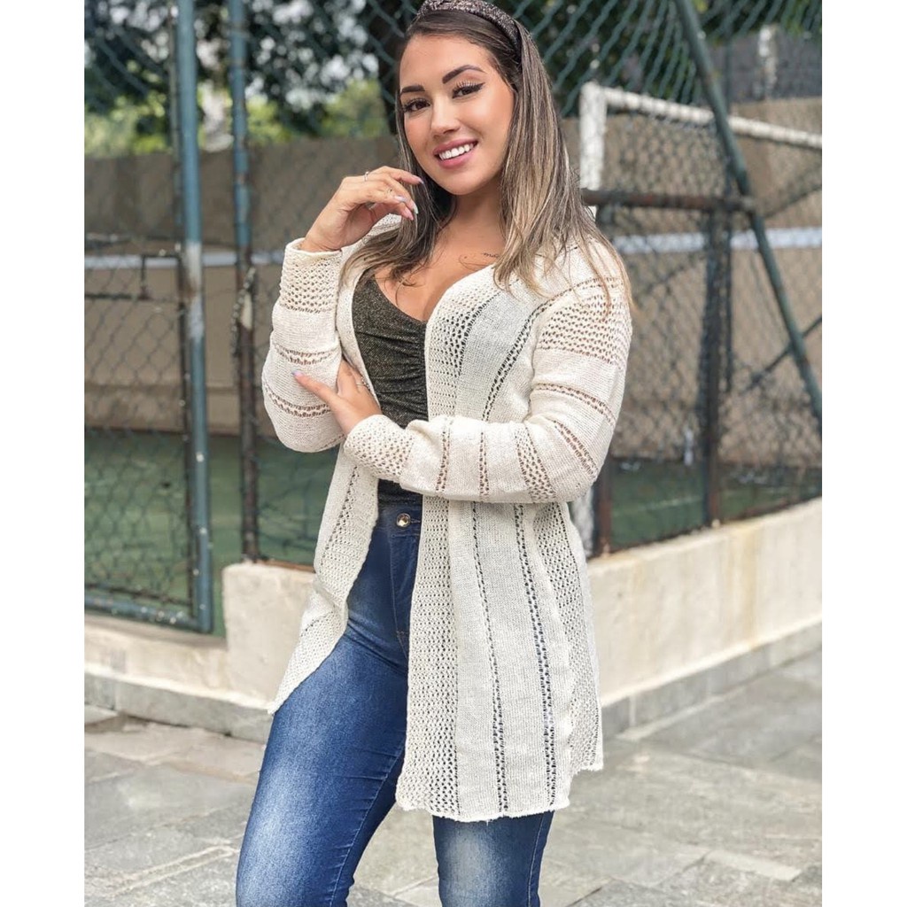 cardigan de tricô para primavera