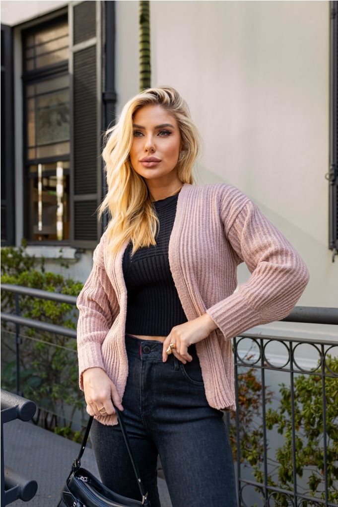 cardigan de linha para eventos casuais