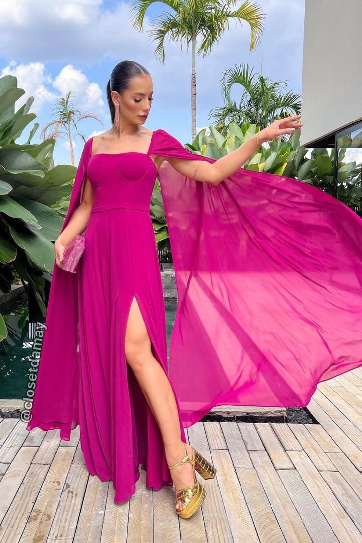 sapato neutro para vestido fúcsia