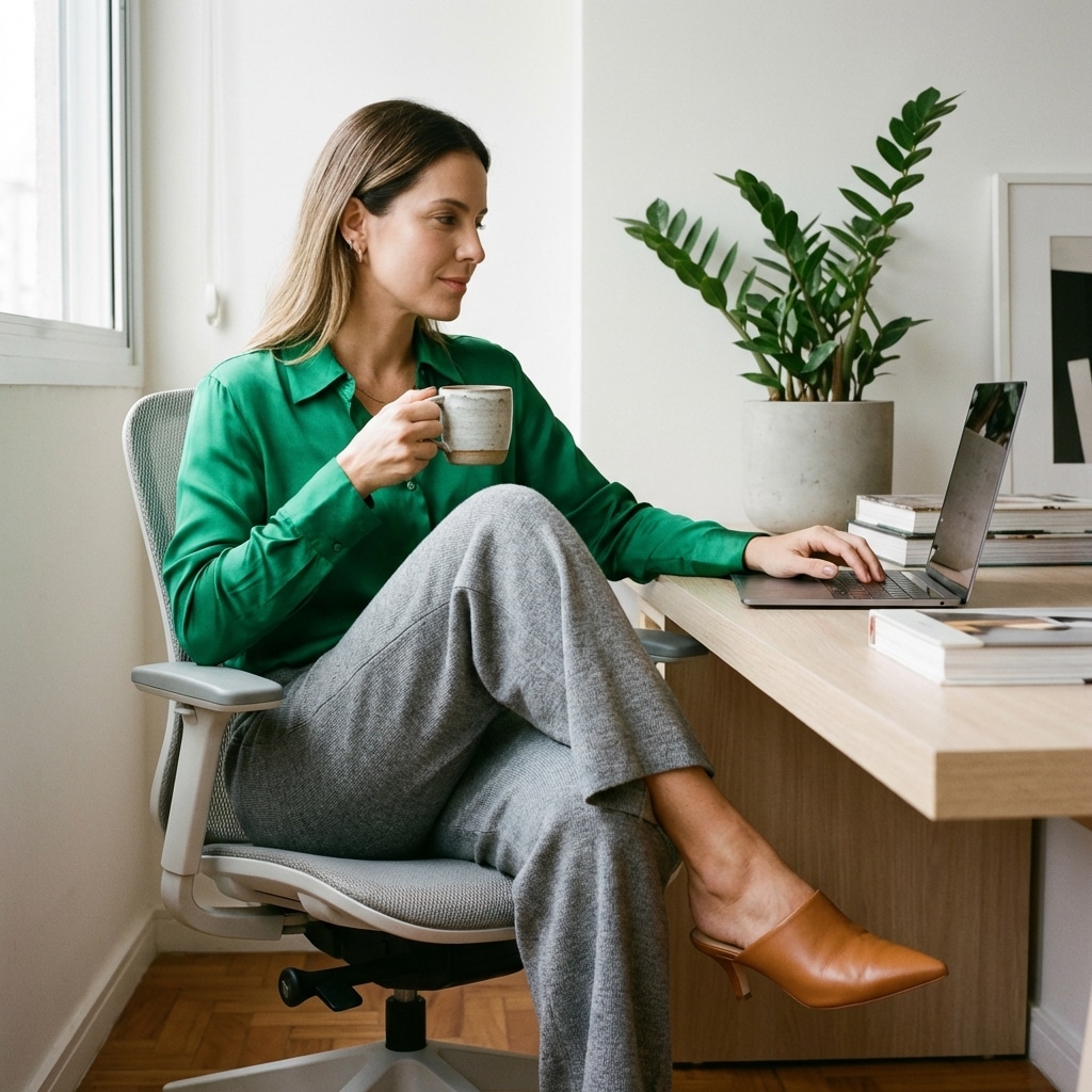 conforto e estilo no trabalho remoto