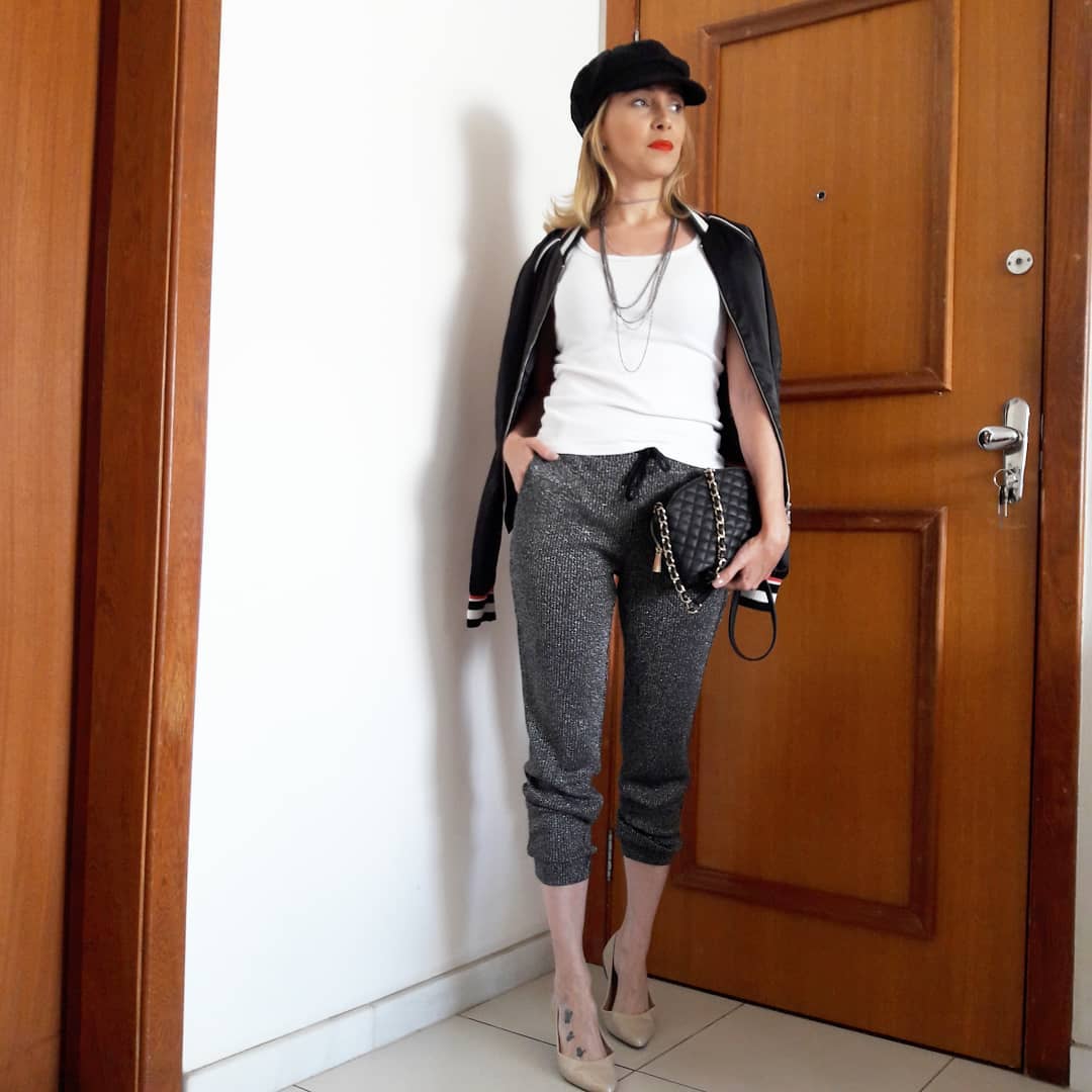 calça jogger moletom look
