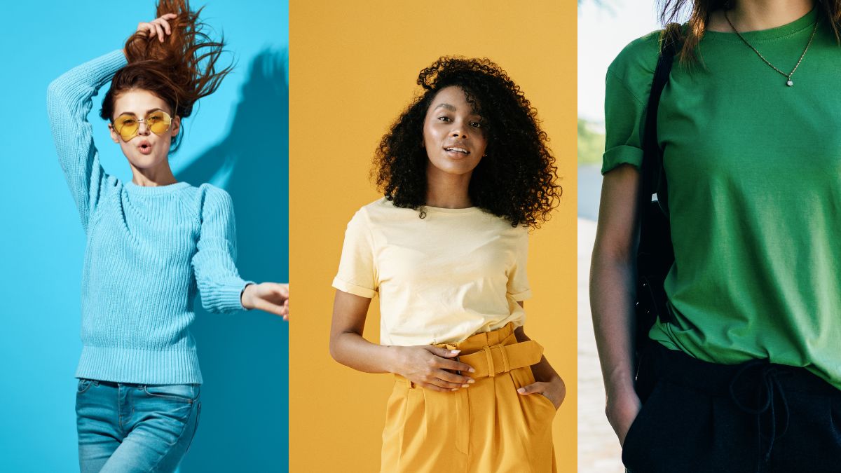 color blocking verde amarelo