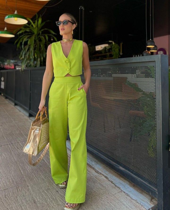 roupas verde e amarelo estilosas