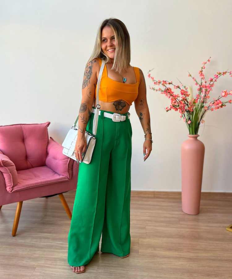 roupas verde e amarelo estilosas