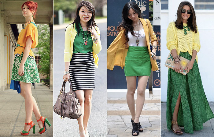 amarelo mostarda e verde