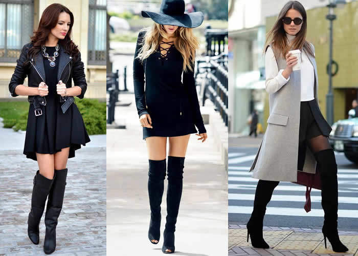 bota cano longo com shorts