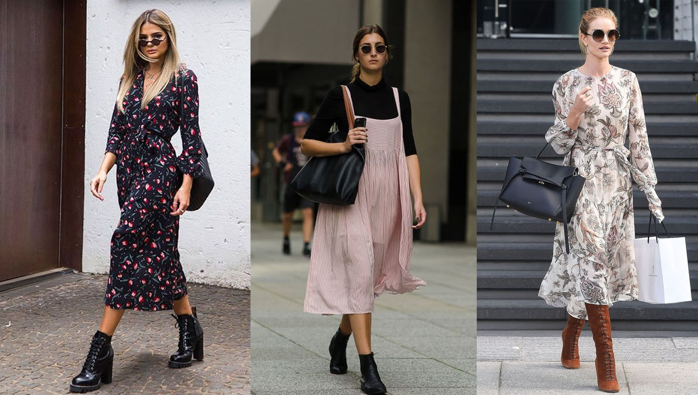 vestido longo com bota no inverno 2026
