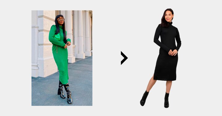 vestido longo com bota de cano alto