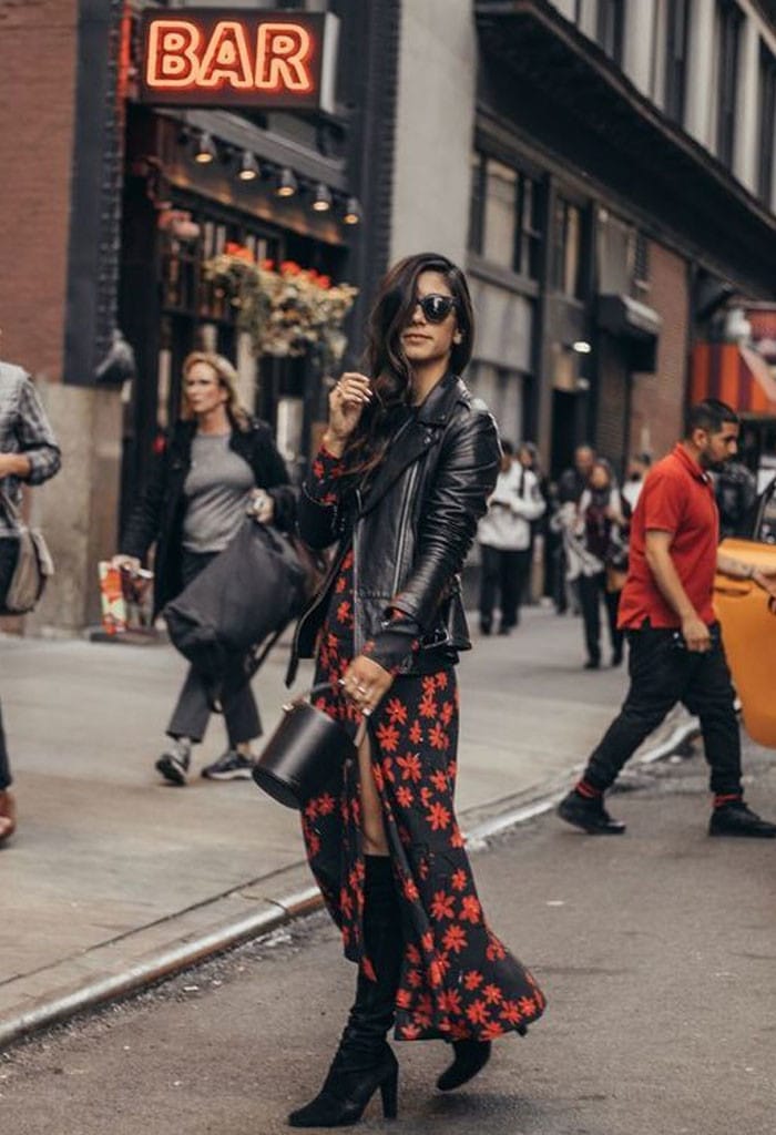 ideias de looks vestido longo e bota