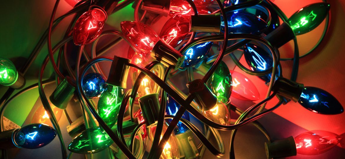 luzes de natal coloridas