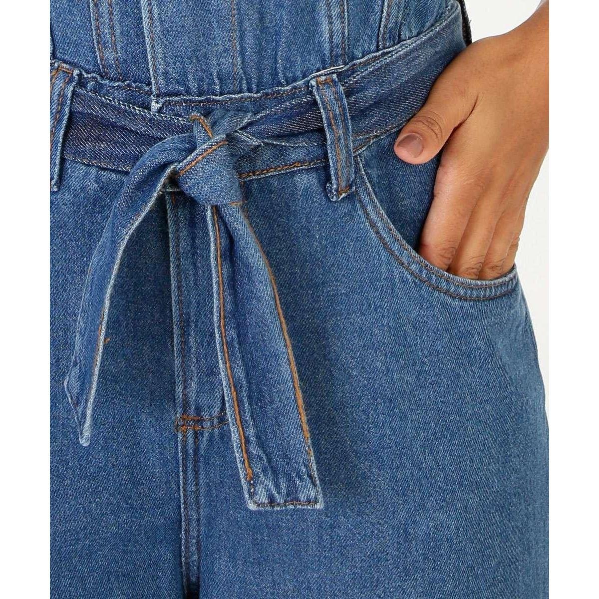 macacão jeans elegante