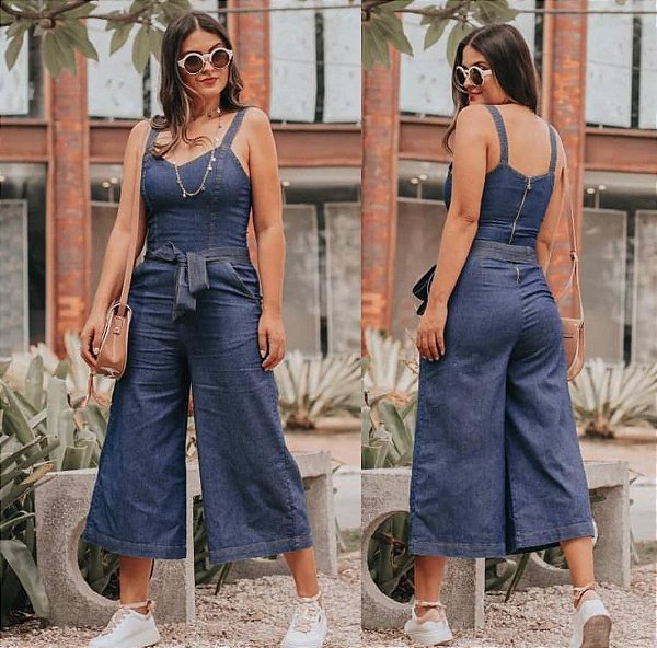 looks com macacão pantacourt jeans