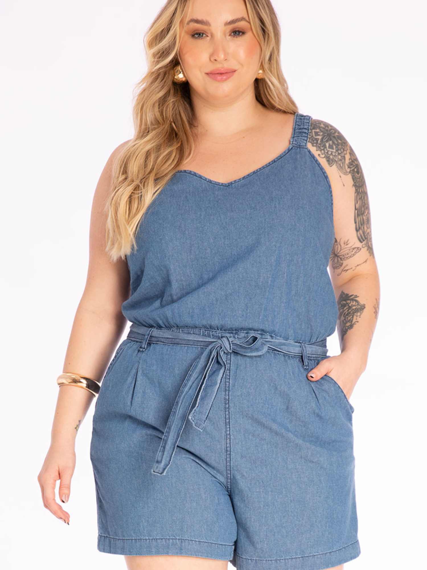 macaquinho jeans feminino soltinho