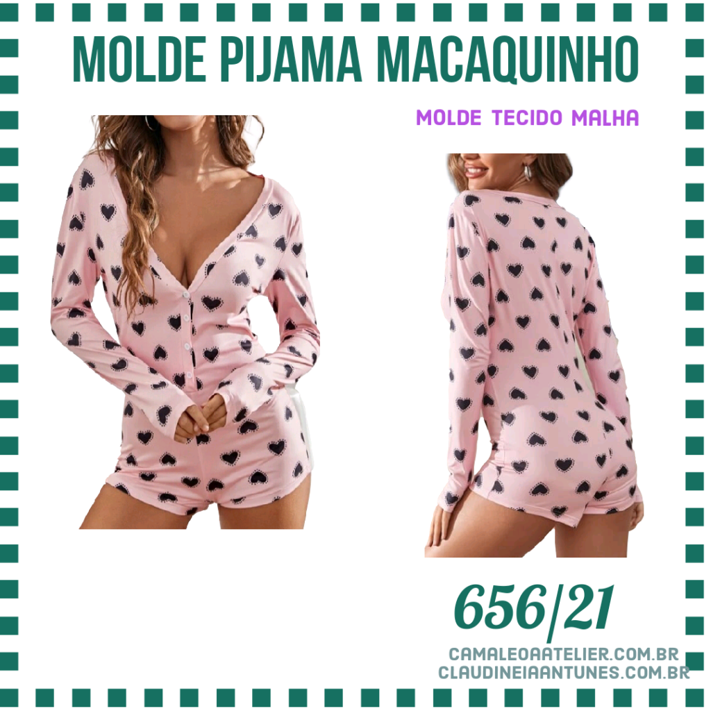 macaquinho pijama feminino infantil