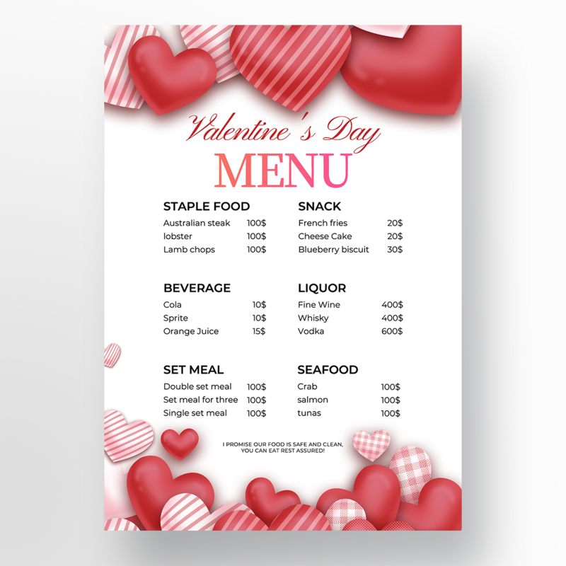 menu especial dia dos namorados