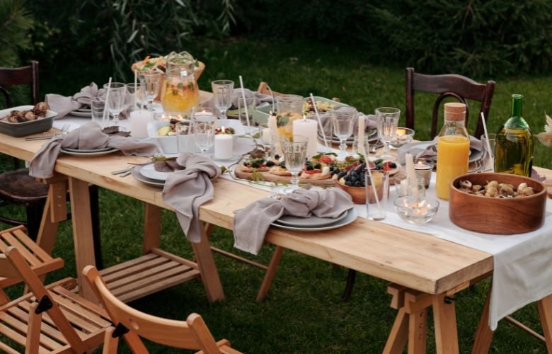 organização de mesa para receber