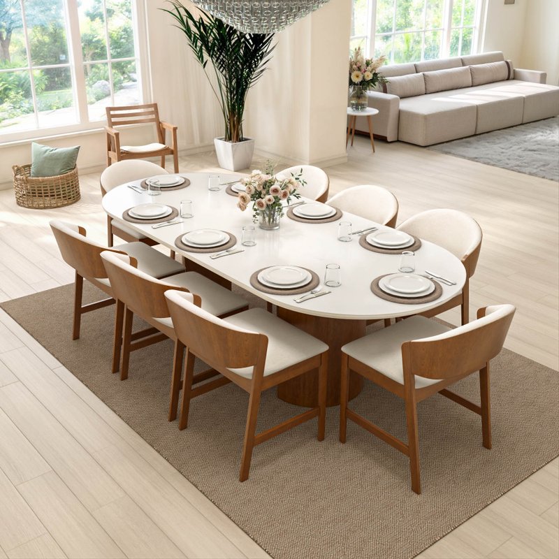 mesa de jantar 8 lugares
