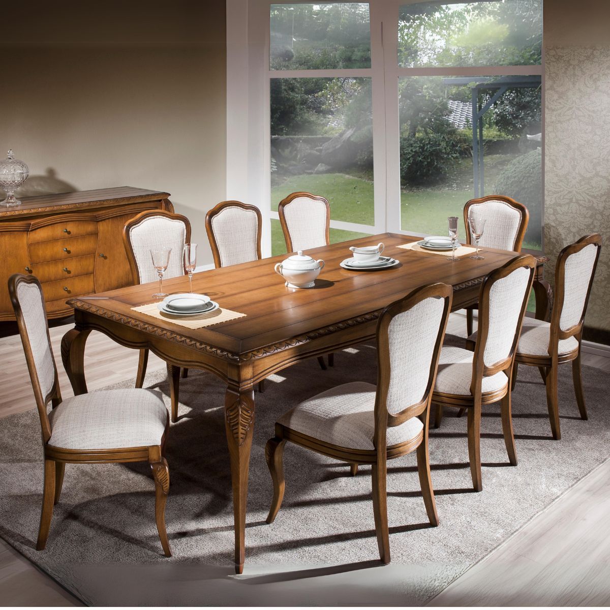 mesa retangular 8 cadeiras