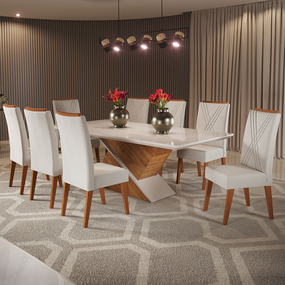 mesa de jantar 8 lugares retangular
