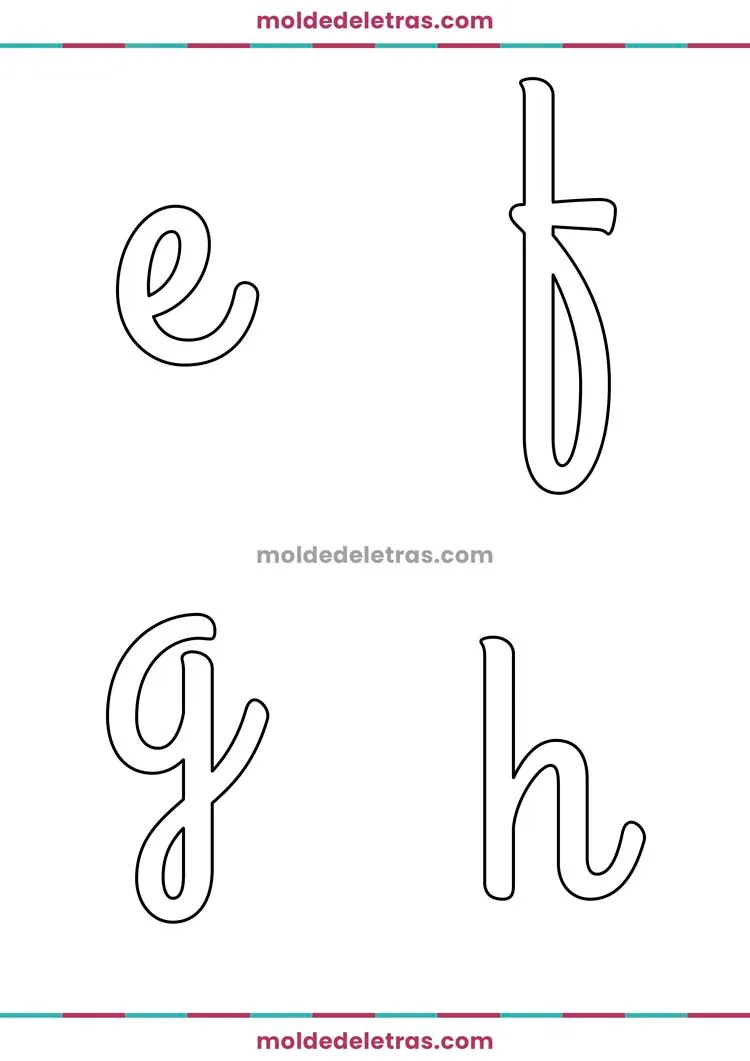molde de letras cursivas