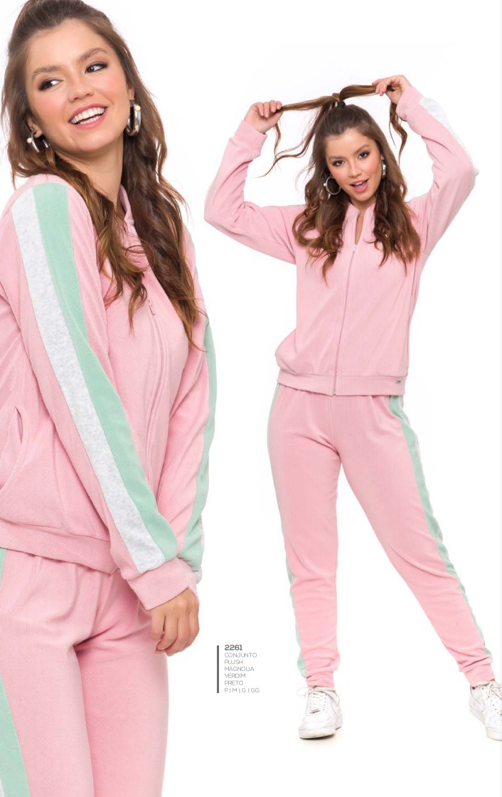 Conjunto moletinho feminino com punhos