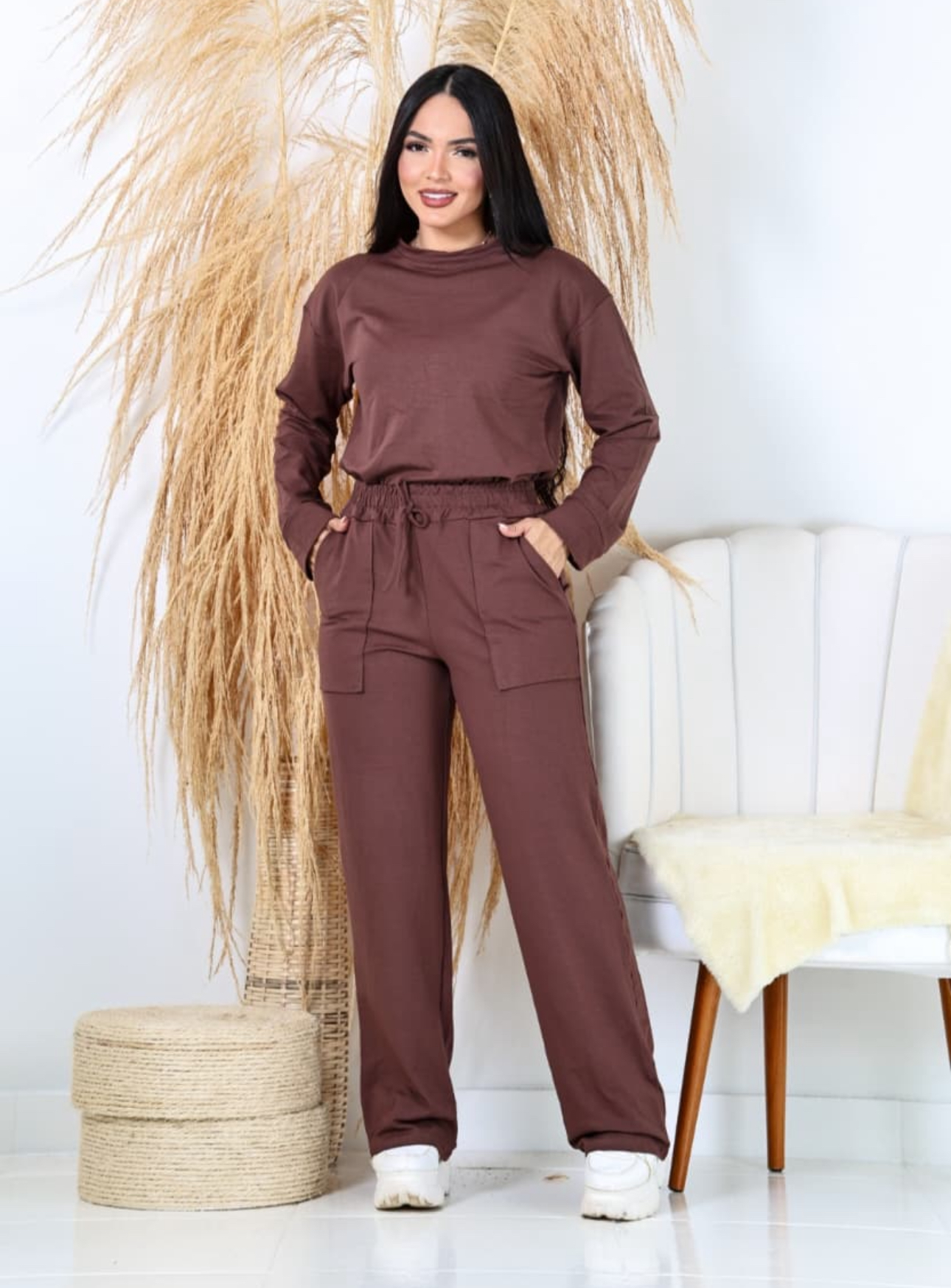 Conjunto moletinho feminino com punhos