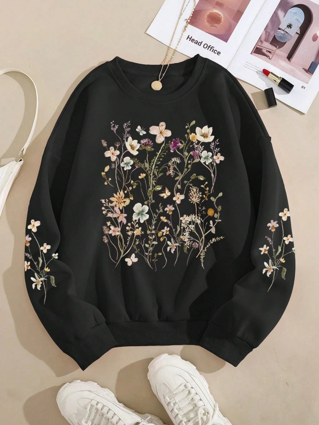 moletom gola redonda feminino