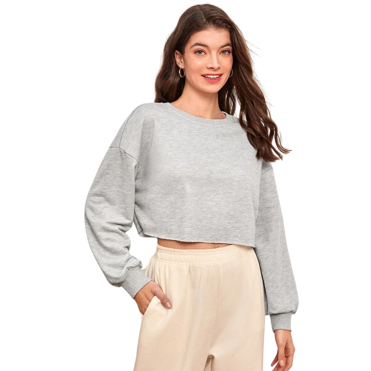 moletom cropped feminino básico